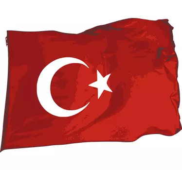 Turkse vlag muursticker - TenStickers