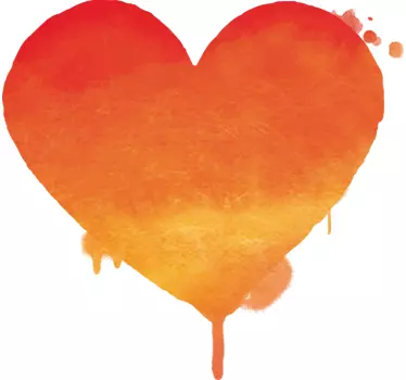 Valentijn stickers Oranje kunst hartje - TenStickers