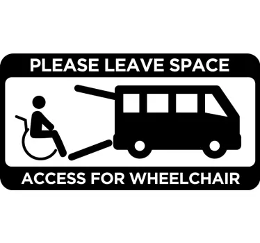 Voertuig sticker toegang voor rolstoelen - TenStickers