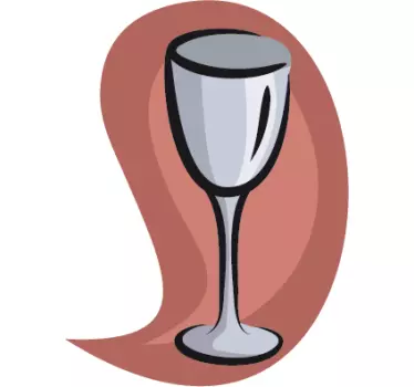 Wijn glas sticker - TenStickers
