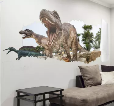 3d decor van de Jurassic Park muur - TenStickers