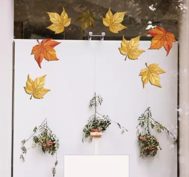 Set van 9 stickers herfst blaadjes - TenStickers