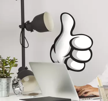 Sticker laptop duim omhoog - TenStickers