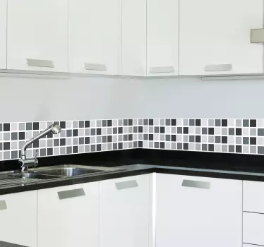 Muursticker Blauw Grijs Tegelpatroon - TenStickers