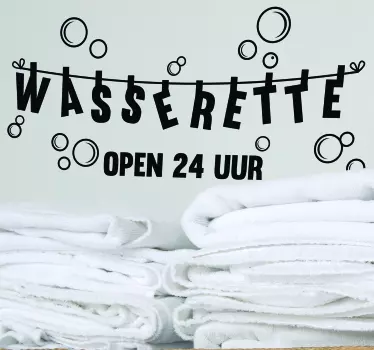 Raamstickers Wasserette waskamer - TenStickers