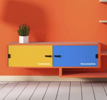 Meubel sticker laden aanpasbare namen - TenStickers