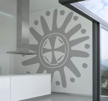 Sticker geometrische vormen gestileerde zonvorm - TenStickers