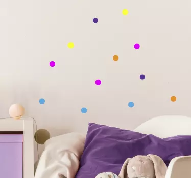 Sticker geometrische vormen levendige stippenarrangementen - TenStickers