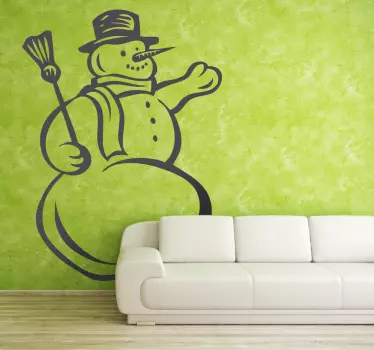 Sneeuwpop kerst sticker - TenStickers
