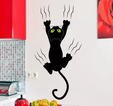 Muursticker kinderkamer Krassende kat - TenStickers