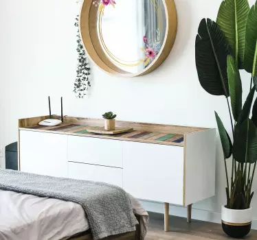 Meubel sticker houten patroon - TenStickers