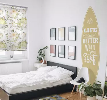 Muursticker sufboard tekst - TenStickers