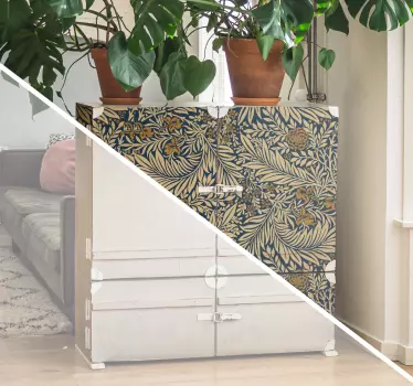 Meubel sticker vintage bloemen - TenStickers