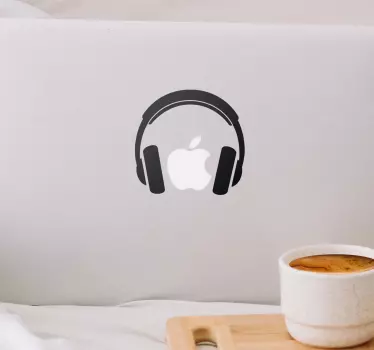 Koptelefoon laptop sticker - TenStickers