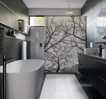 Douchewand sticker bomen - TenStickers