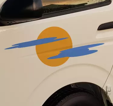 Camper sticker zon met wolken - TenStickers
