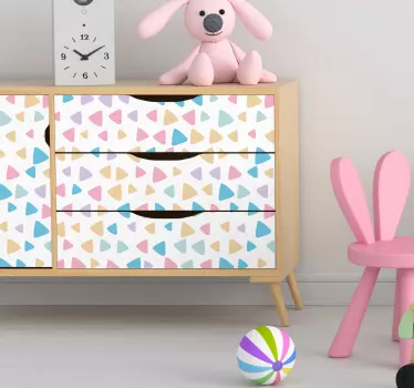 Stickers voor op meubels pastel kleuren kinderpatroon - TenStickers