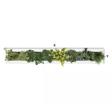 Muursticker woonkamer planten verticale tuinrand - TenStickers
