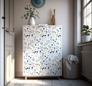 Minimalistische bloemen Meubelsticker - TenStickers