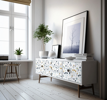 Minimalistische bloemen Meubelsticker - TenStickers