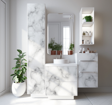 Witte marmer meubel sticker - TenStickers