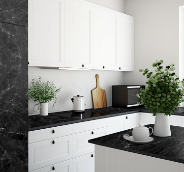 Zwart marmer meubel sticker - TenStickers