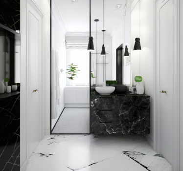 Zwart marmer meubel sticker - TenStickers