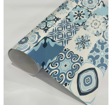 Azulejos blauw Meubelsticker - TenStickers