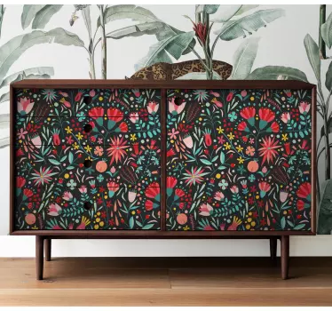 Meubel sticker veelkleurige bloemen - TenStickers
