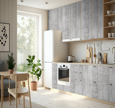 Grijze hout meubel sticker - TenStickers