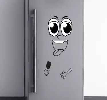 Vinyl gezicht met glas koelkast sticker - TenStickers