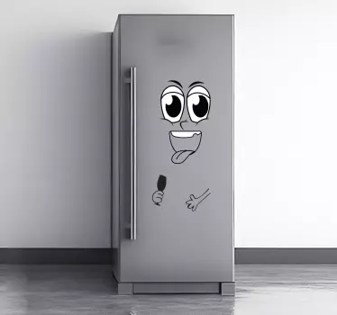 Vinyl gezicht met glas koelkast sticker - TenStickers