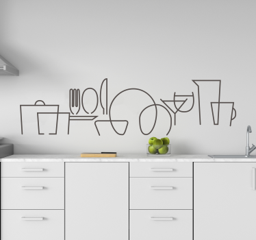 Muursticker keuken keukengerei - TenStickers