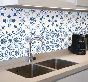 Tegelsticker keuken delft blauw - TenStickers