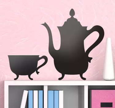 Muursticker keuken vintage theepot - TenStickers