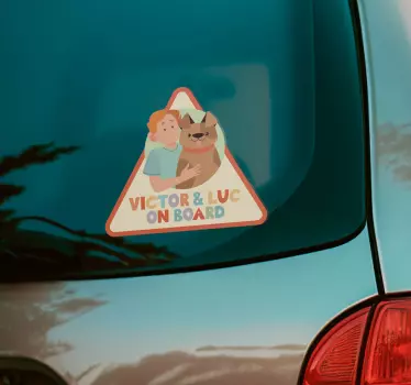 Kinder en hond aan boord Autosticker - TenStickers