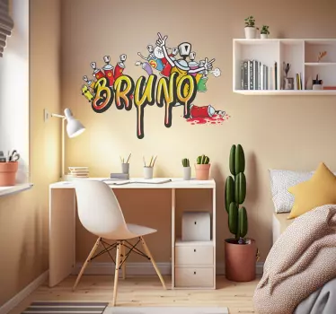 Muursticker met naam urban graffiti - TenStickers