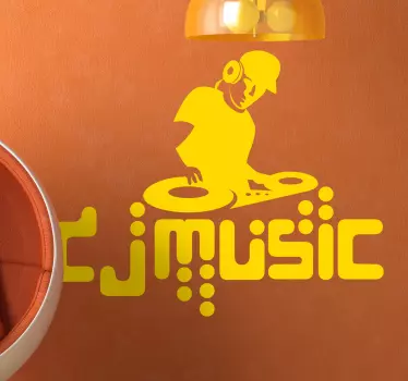 Sticker Dj music draaitafel - TenStickers