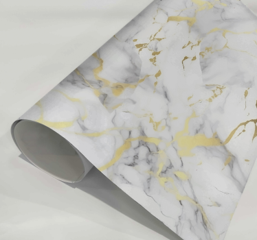 Wit marmer met gouden aders sticker texturen - TenStickers
