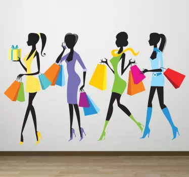 Sticker vriendinnen shoppen winkelen solden - TenStickers