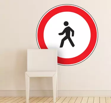 Muursticker verboden voor voetgangers - TenStickers