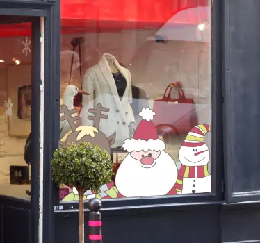 Kerst poppetjes raamsticker - TenStickers