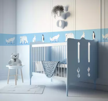Arctische dieren decoratie sticker voor rand - TenStickers