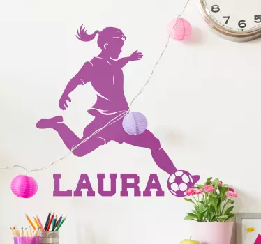 Muursticker kinderkamer voetbal meisje - TenStickers