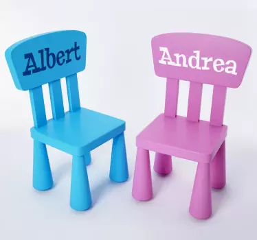 Meubel sticker stoel met naam - TenStickers