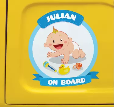 Naamsticker baby aan boord - TenStickers