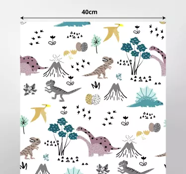 Muurstickers kinderkamer baby dinosaurussen patroon - TenStickers