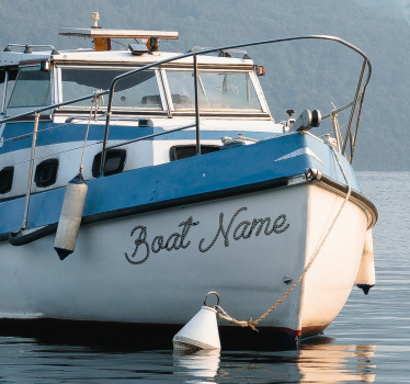 Boot naam sticker met letters van touw - TenStickers