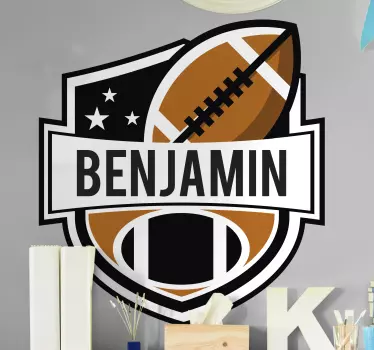 Aanpasbaar voetbalembleem sticker amerikaans voetbal - TenStickers