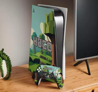 Aanpasbare playstation sticker videogame kubus - TenStickers